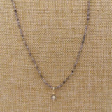 Labradorite Moonstone Necklace Faceted Gemstones 14K Filled Charms Pendant