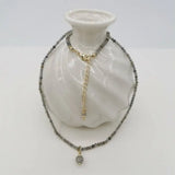 Labradorite Moonstone Necklace Faceted Gemstones 14K Filled Charms Pendant