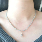 Labradorite Moonstone Necklace Faceted Gemstones 14K Filled Charms Pendant