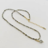 Labradorite Moonstone Necklace Faceted Gemstones 14K Filled Charms Pendant