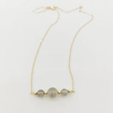 Labradorite Moonstone Necklace 14K Filled Choker Charms Pendant