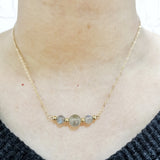 Labradorite Moonstone Necklace 14K Filled Choker Charms Pendant