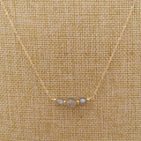 Labradorite Moonstone Necklace 14K Filled Choker Charms Pendant