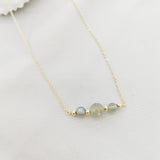 Labradorite Moonstone Necklace 14K Filled Choker Charms Pendant