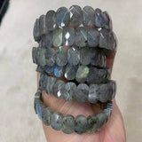 Labradorite Stone Beads Bracelet Natural Gemstone Jewelry Bangle