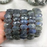 Labradorite Stone Beads Bracelet Natural Gemstone Bangle