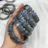 Labradorite Stone Beads Bracelet Natural Gemstone Bangle