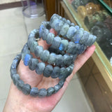 Labradorite Stone Beads Bracelet Natural Gemstone Bangle