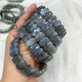 Labradorite Stone Beads Bracelet Natural Gemstone Bangle
