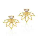 Labradorite Stud Earrings 925 Silver Maple Leaf Earrings Women