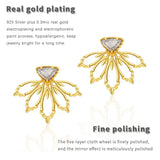 Labradorite Stud Earrings 925 Silver Maple Leaf Earrings Women