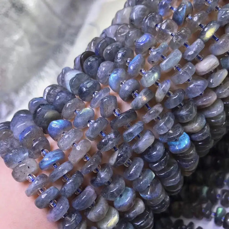 Labradorite Roundelle Baroque 10-12mm Loose Beads for DIY Jewelry Making