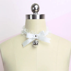 Gothic Bell Choker Necklace Lace Bow Knot Pendant