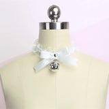 Gothic Bell Choker Necklace Lace Bow Knot Pendant