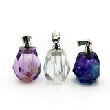 Lace Agate Rose Quartz Crystal Perfume Bottle Pendant for Necklace Making