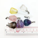 Lace Agate Rose Quartz Crystal Perfume Bottle Pendant for Necklace Making