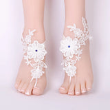 Beaded Lace Barefoot Sandals Beach Wedding Anklet Sexy Jewelry