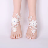 Beaded Lace Barefoot Sandals Beach Wedding Anklet Sexy Jewelry