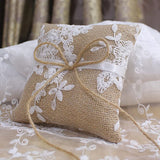 Vintage Lace Bow Ring Pillow for Wedding Engagement