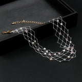 Bridal Pearls Lace Choker Necklace Wedding