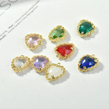 Crooked Heart Crystal Pendant Ear Stud Necklace Ornament 2pcs
