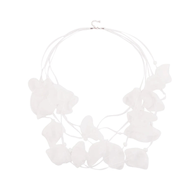 Bohemian Pink Yarn Flower Necklace for Women Elegance Wedding Jewelry