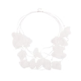 Bohemian Pink Yarn Flower Necklace for Women Elegance Wedding Jewelry
