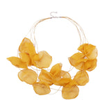 Bohemian Pink Yarn Flower Necklace for Women Elegance Wedding Jewelry