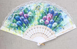 Lace Floral Folding Hand Fans 12pcs for Wedding Party