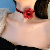 Lace Flower Choker Necklace Vintage Wedding Jewelry