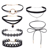 Lace Gothic Choker Women Velvet Rose Beads Necklace