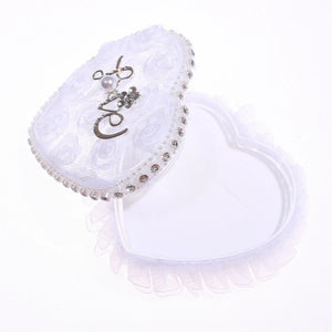 Romantic Heart-shape Ring Holder Box Wedding Rings Gift