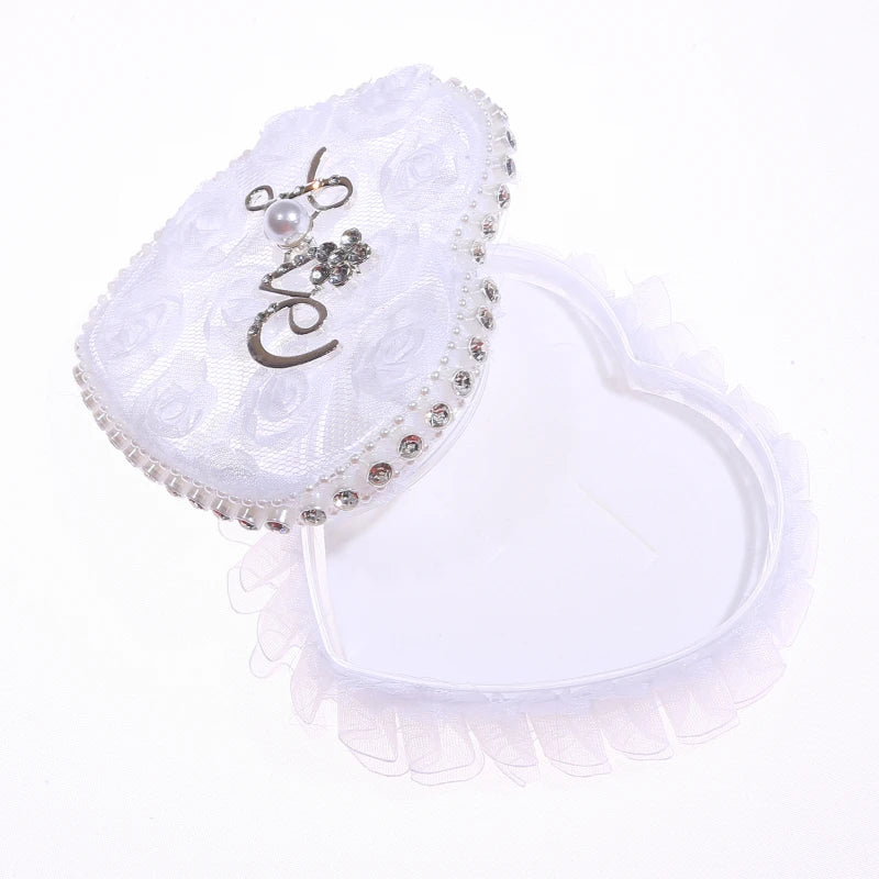Romantic Heart-shape Ring Holder Box Wedding Rings Gift