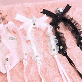 Lace Necklace Bow Knot Bell Choker Necklace Gothic Sexy Lovely Pendant