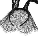 Lace Rabbit Bunny Ears Veil Eye Mask Halloween Party Headwear