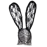Lace Rabbit Bunny Ears Veil Eye Mask Halloween Party Headwear