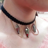 Punk Retro Skull Coffin Necklace for Women VGN246