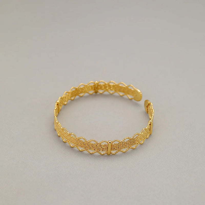 Hollow Lace Golden Bracelet for Women