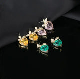 Heart-shaped Zircon Earrings for Women