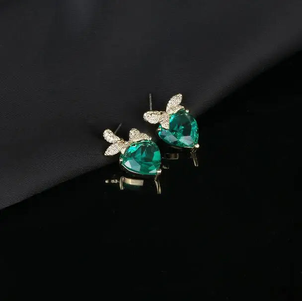Heart-shaped Zircon Earrings for Women