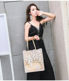 Lace Jewelry Bag Embroidery Wild Shopping Tote