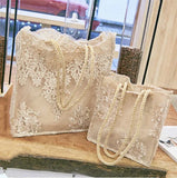 Lace Jewelry Bag Embroidery Wild Shopping Tote