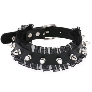 Lace spiked rivet Neck chain Neck strap Sexy lace soft neckline