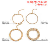 Bling Cuban Chain Bracelet Set for Women