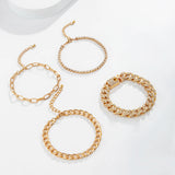 Bling Cuban Chain Bracelet Set for Women