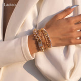 Bling Cuban Chain Bracelet Set for Women