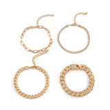 Bling Cuban Chain Bracelet Set for Women