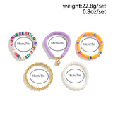 Bohemia Clay Beads Bracelet Pearl CCB Beaded Bangles Set
