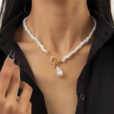 Bohemian Teardrop Pearl Pendant Necklace Women Hip Hop Choker Jewelry