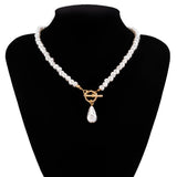Bohemian Teardrop Pearl Pendant Necklace Women Hip Hop Choker Jewelry